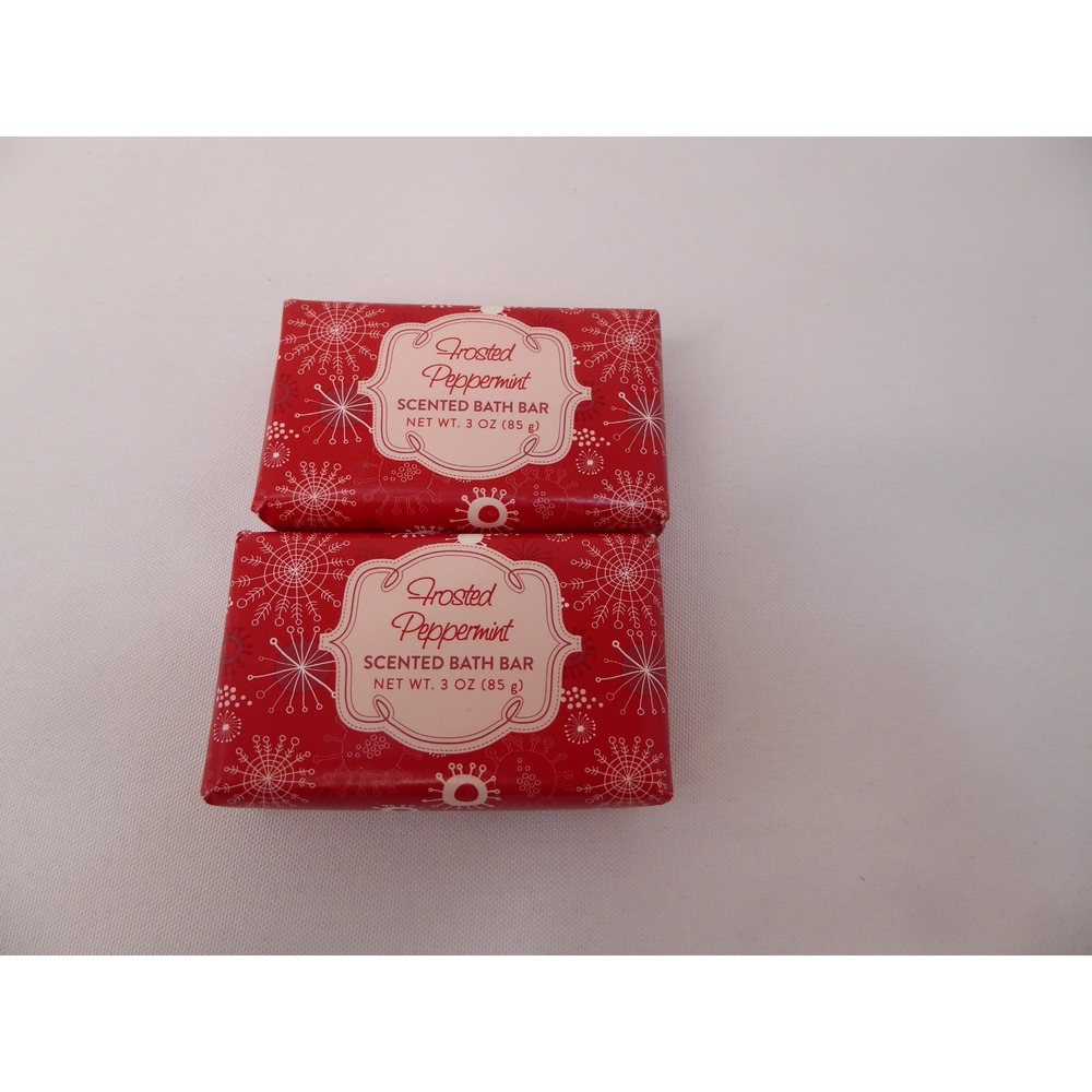 Frosted Peppermint Scented Bath Bar 3 oz Soap Set of 2 by CST Made in USA NEW